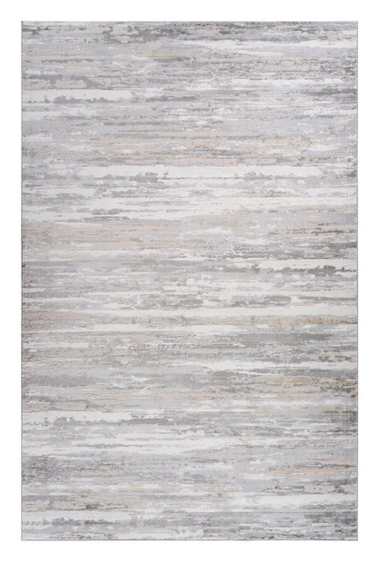 4' X 6' Gray and Beige Abstract Distressed Area Rug