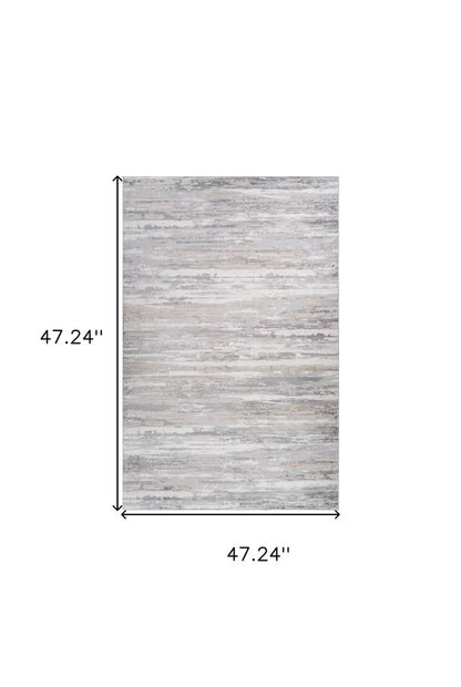 4' X 6' Gray and Beige Abstract Distressed Area Rug