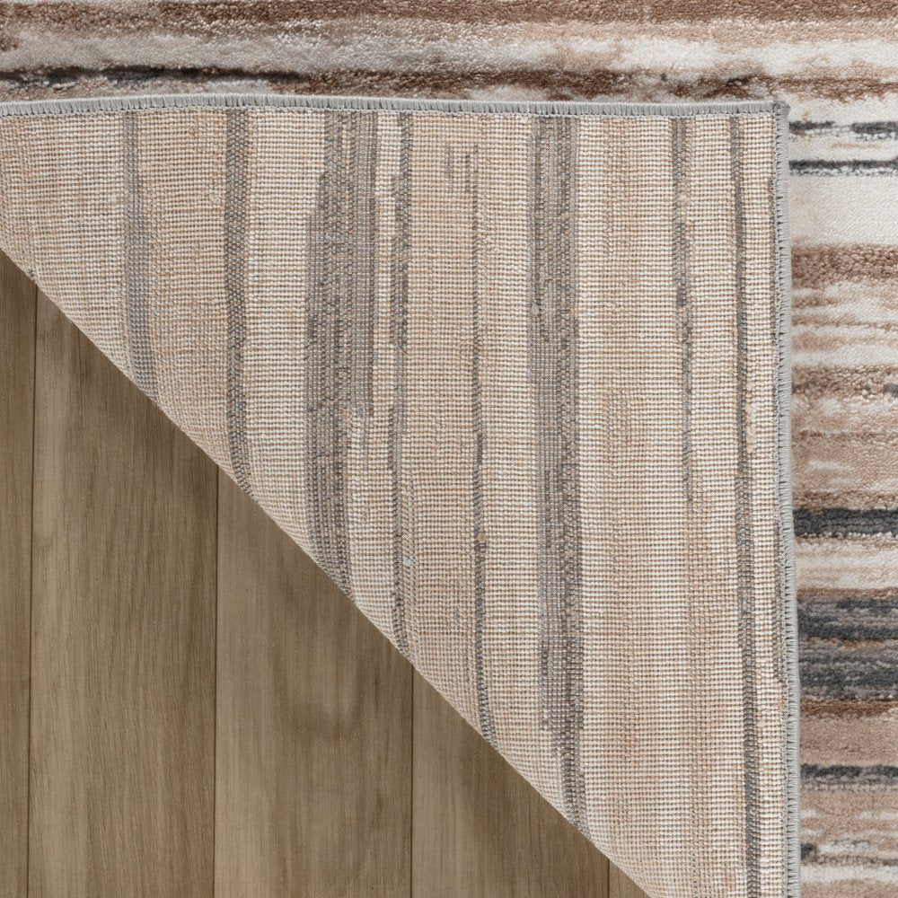 4' X 6' Gray and Beige Abstract Distressed Area Rug