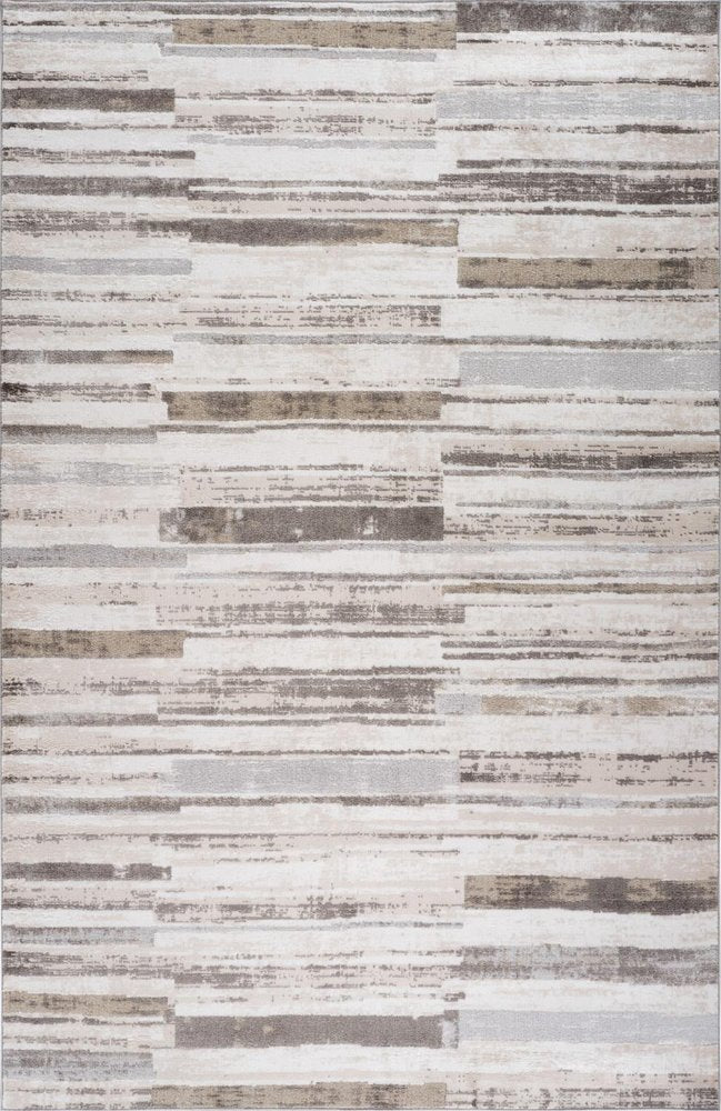 4' X 6' Beige and Brown Abstract Distressed Area Rug