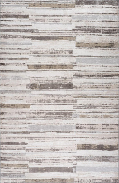 4' X 6' Beige and Brown Abstract Distressed Area Rug