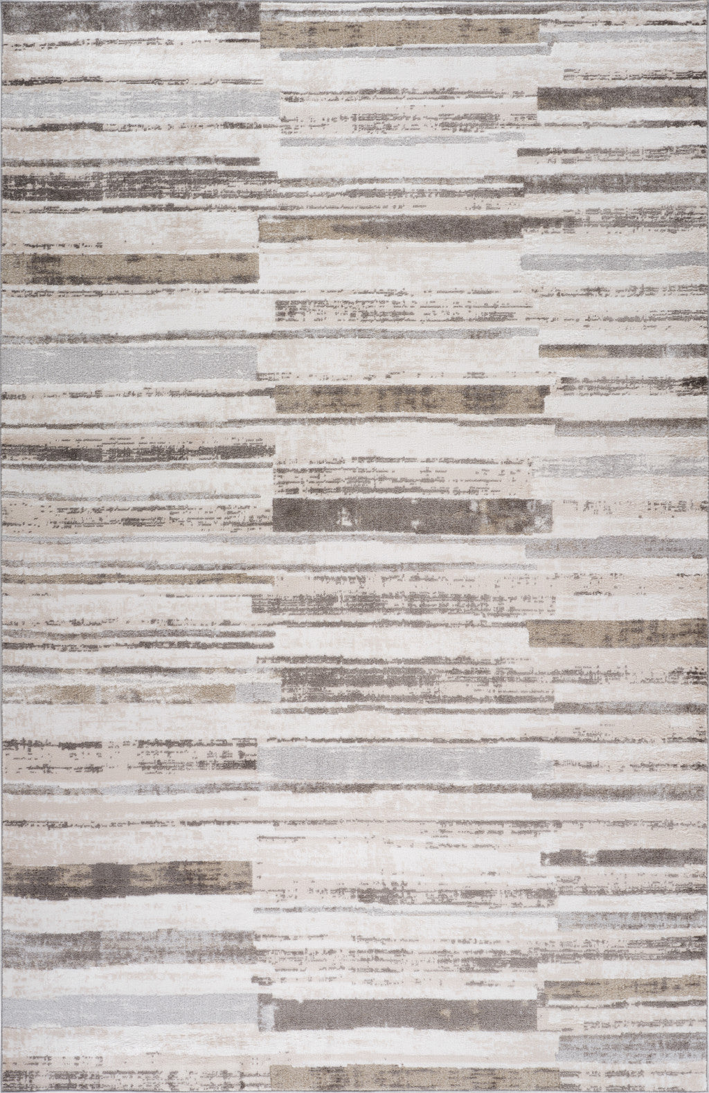 5' X 8' Beige and Brown Abstract Distressed Area Rug