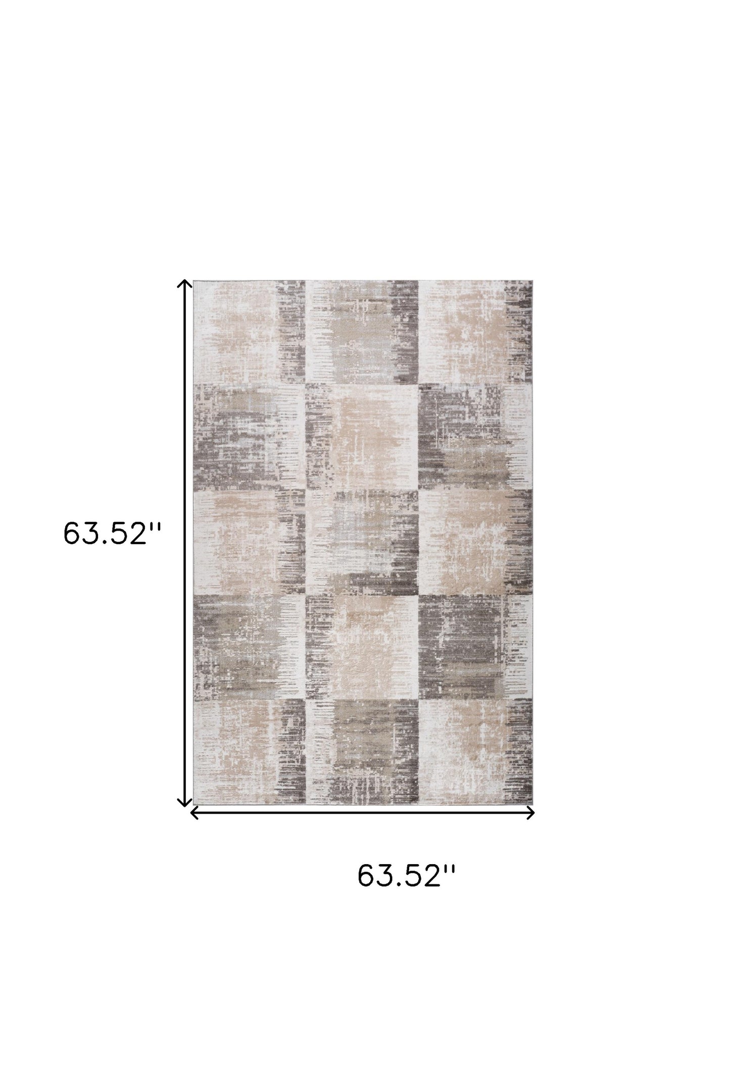 5' X 8' Beige and Brown Abstract Distressed Area Rug