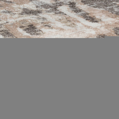 4' X 6' Beige and Brown Abstract Distressed Area Rug