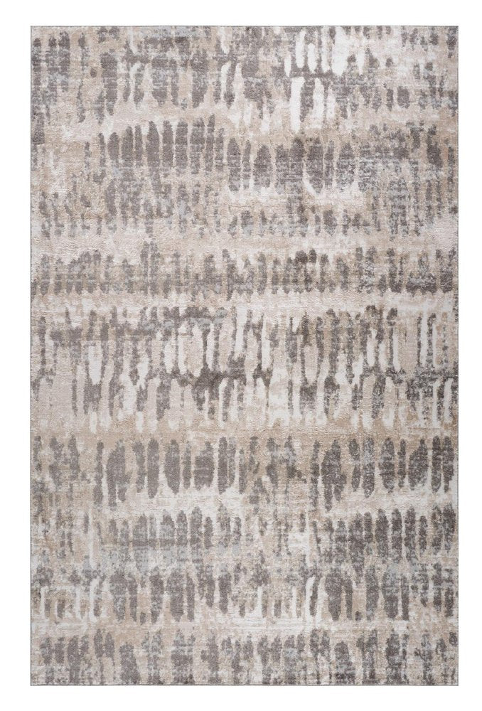 5' X 8' Beige and Brown Abstract Distressed Area Rug