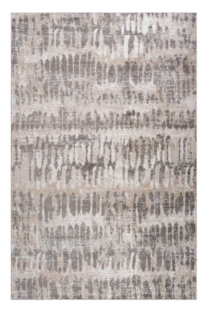 7' X 10' Beige and Brown Abstract Distressed Area Rug