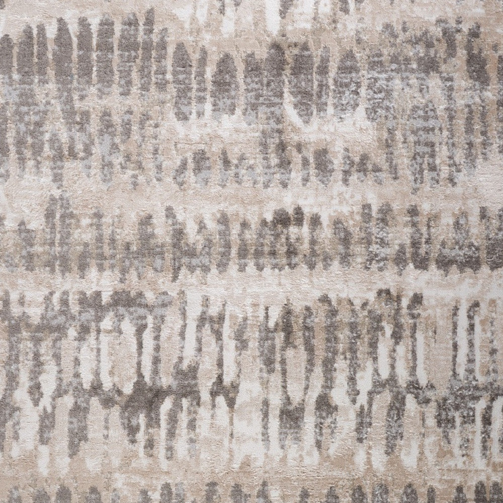 8' X 11' Beige and Brown Abstract Distressed Area Rug