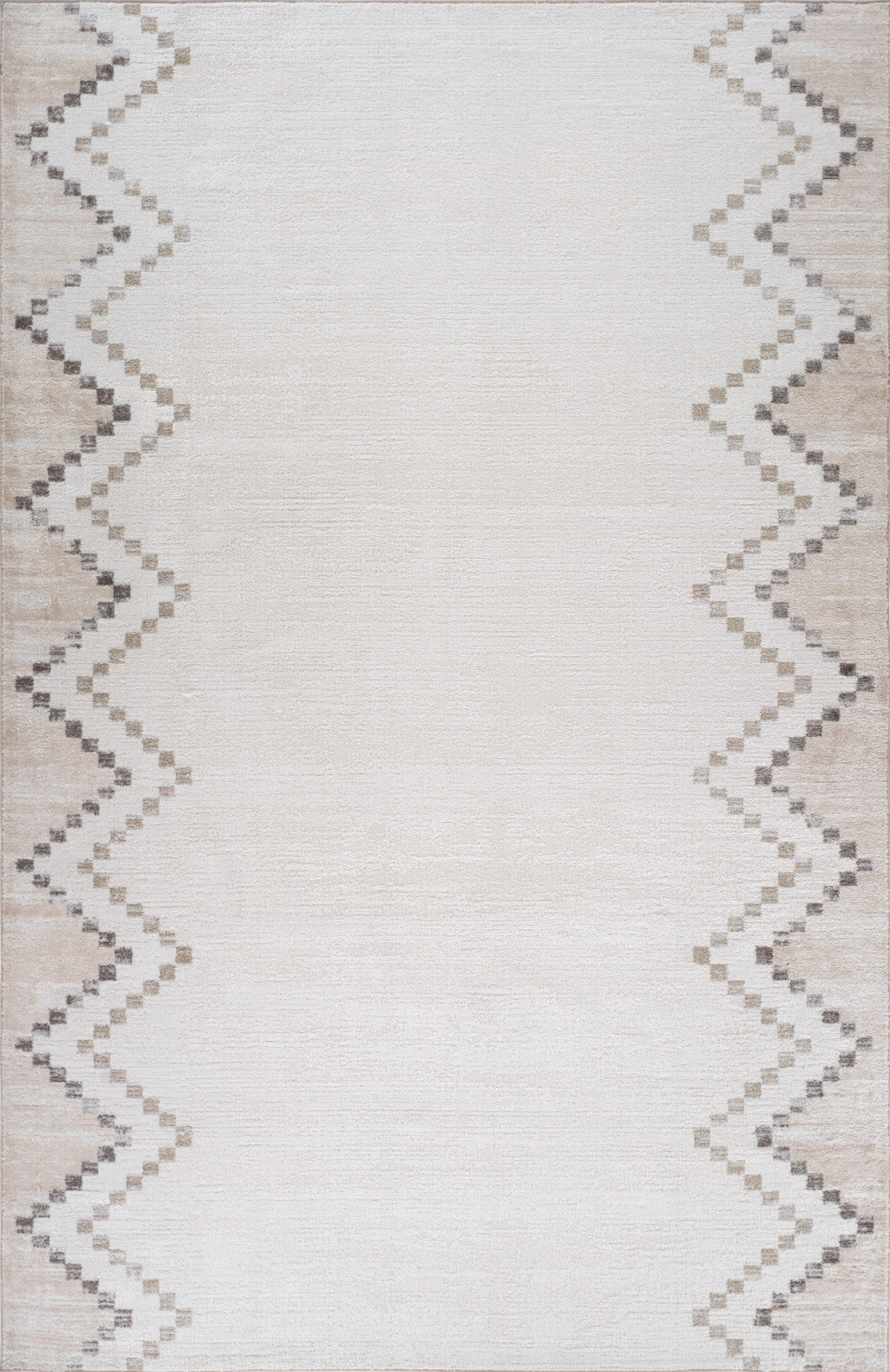 4' X 6' Beige and Brown Abstract Distressed Area Rug