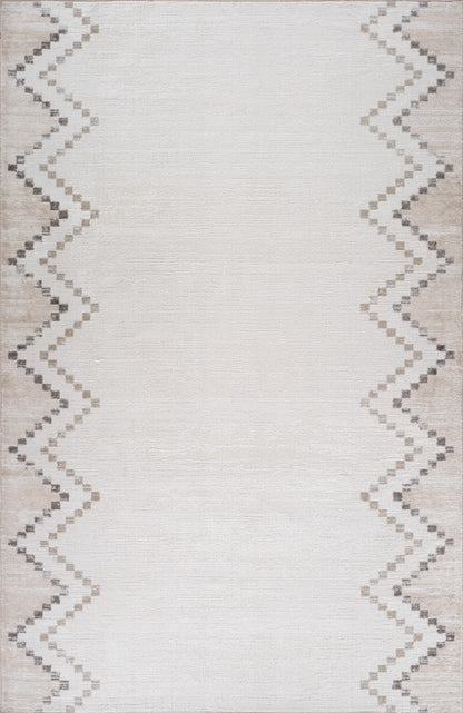 4' X 6' Beige and Brown Abstract Distressed Area Rug