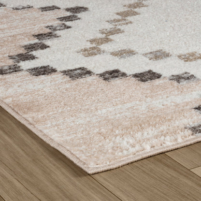 4' X 6' Beige and Brown Abstract Distressed Area Rug