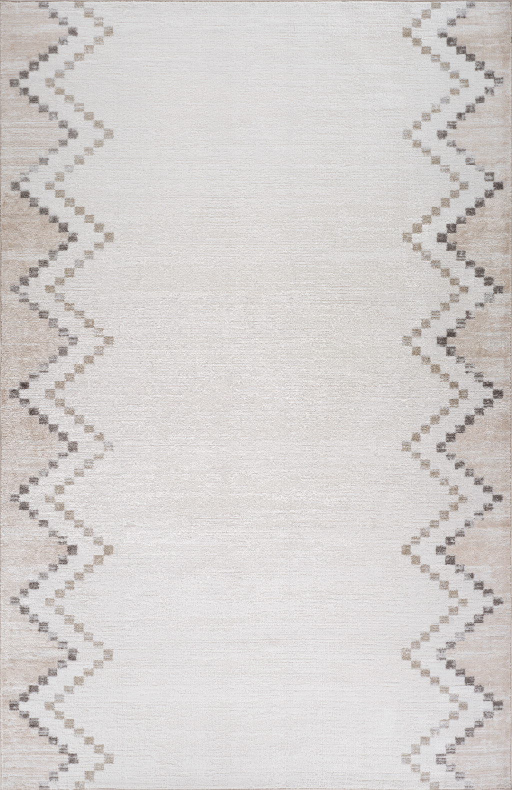 4' X 6' Beige and Brown Abstract Distressed Area Rug