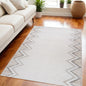 5' X 8' Beige and Brown Abstract Distressed Area Rug