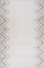 5' X 8' Beige and Brown Abstract Distressed Area Rug