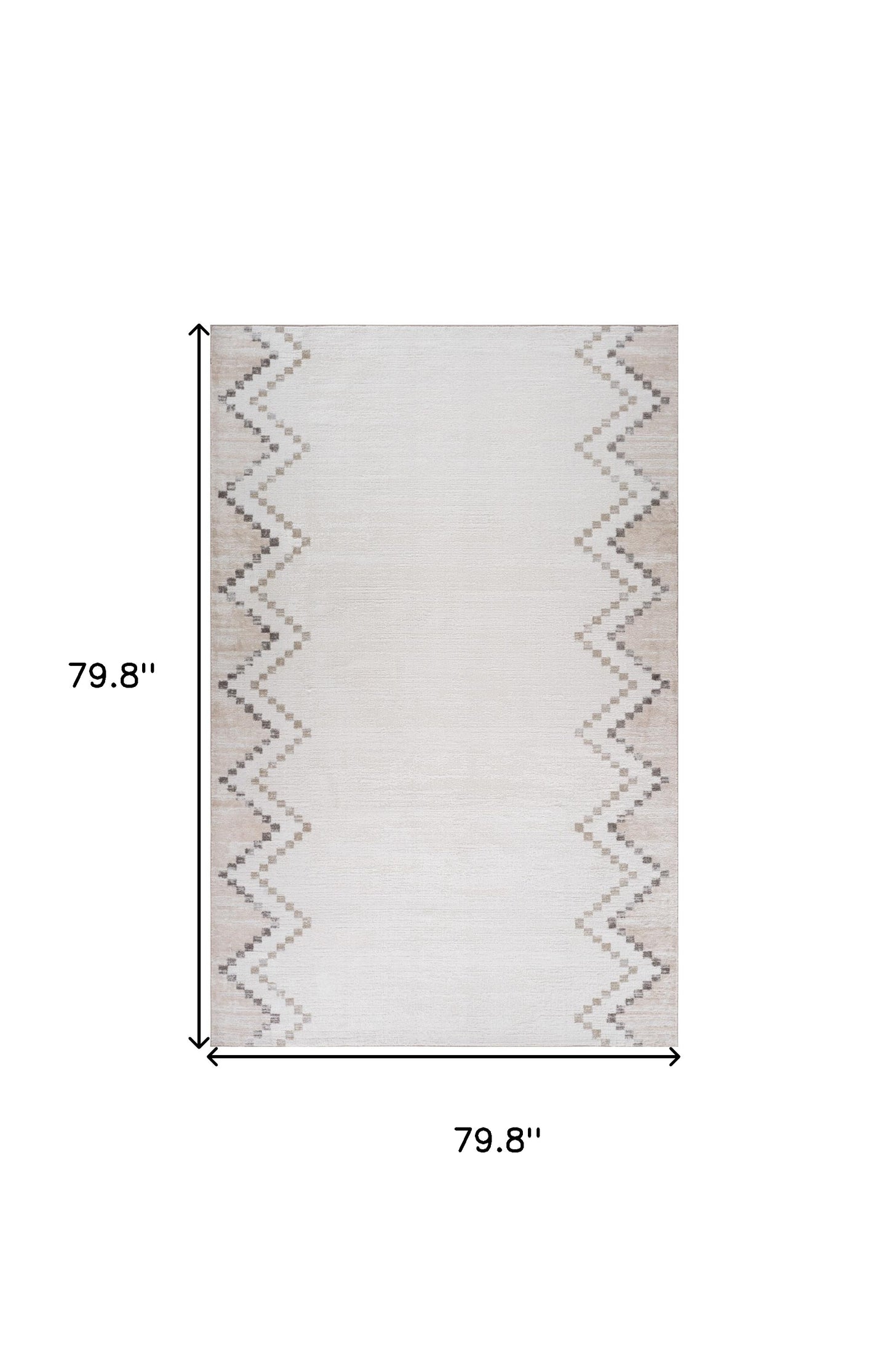 7' X 10' Beige and Brown Abstract Distressed Area Rug