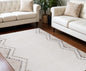 7' X 10' Beige and Brown Abstract Distressed Area Rug