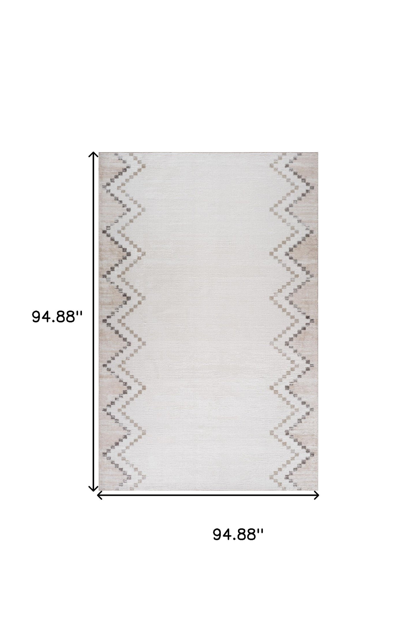 8' X 11' Beige and Brown Abstract Distressed Area Rug