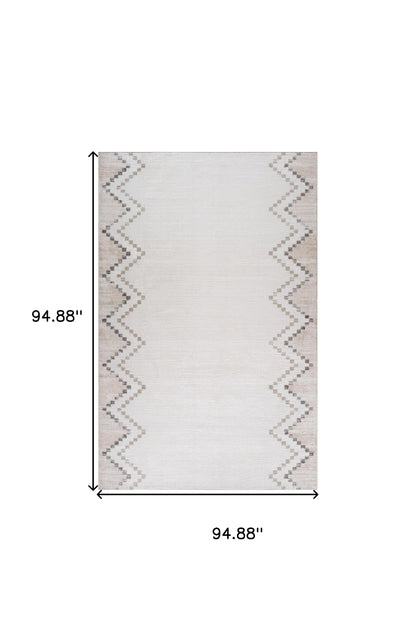 8' X 11' Beige and Brown Abstract Distressed Area Rug