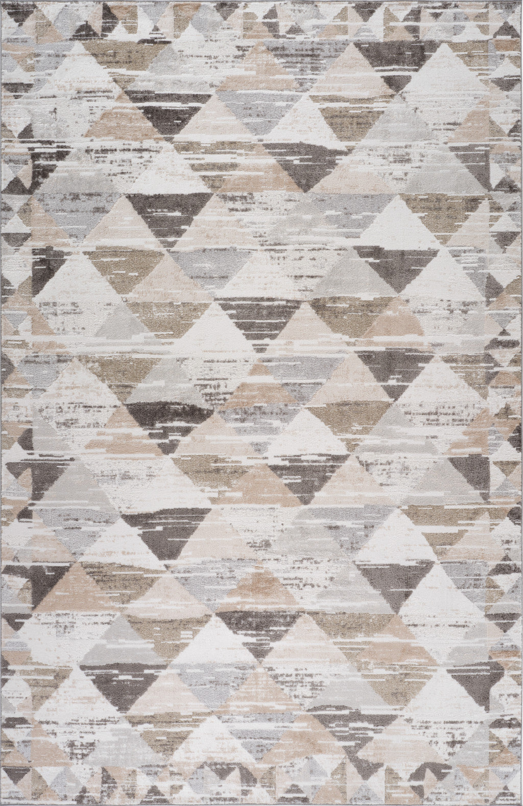 4' X 6' Beige and Brown Abstract Distressed Area Rug