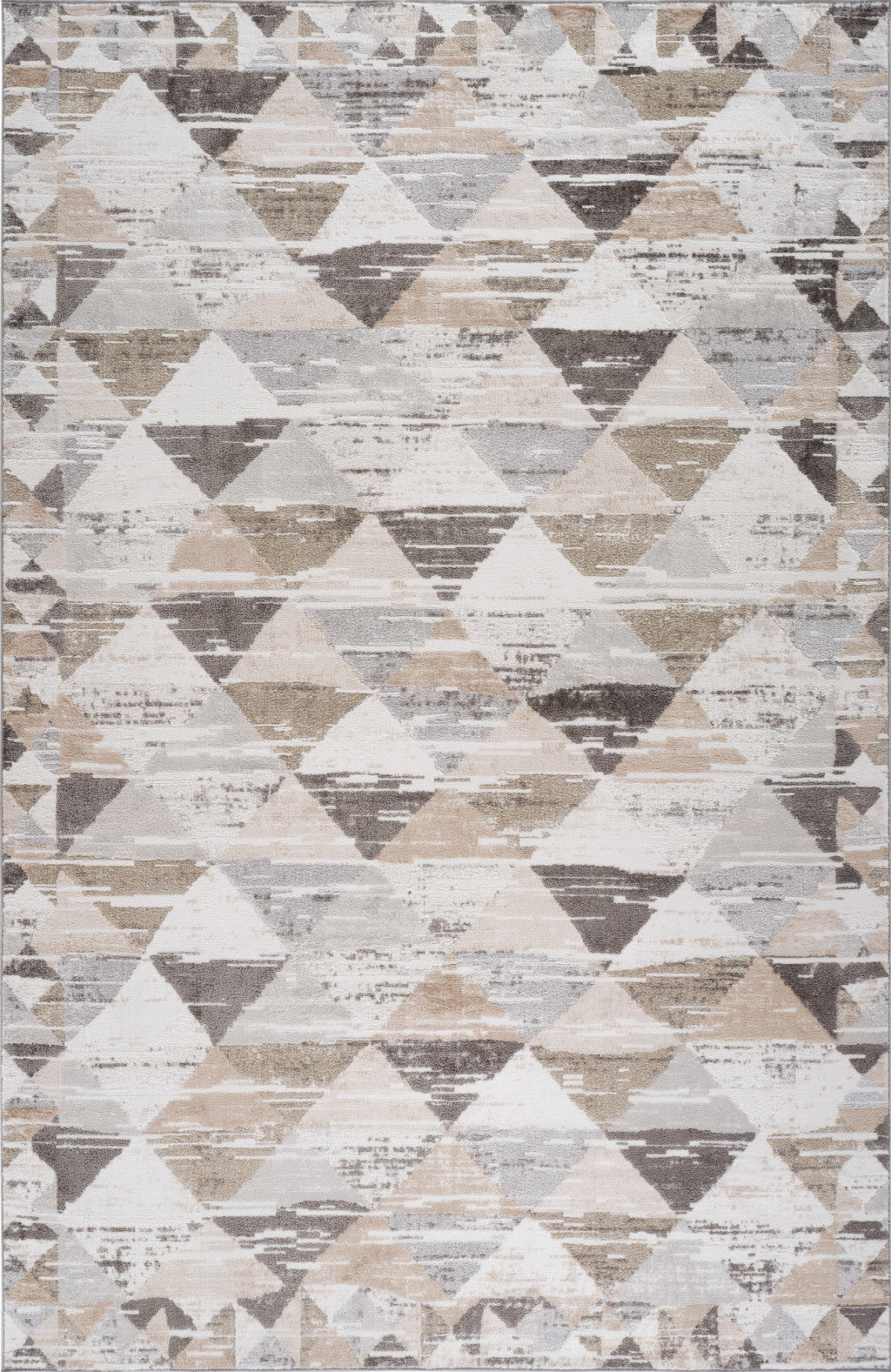 4' X 6' Beige and Brown Abstract Distressed Area Rug