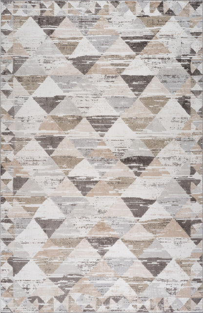 4' X 6' Beige and Brown Abstract Distressed Area Rug