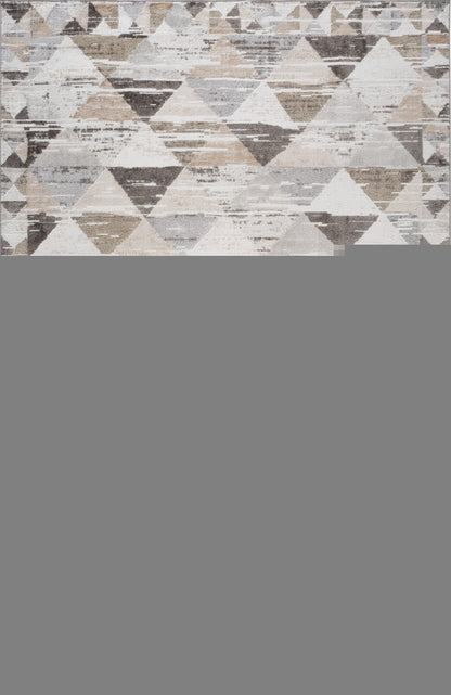 7' X 10' Beige and Brown Abstract Distressed Area Rug