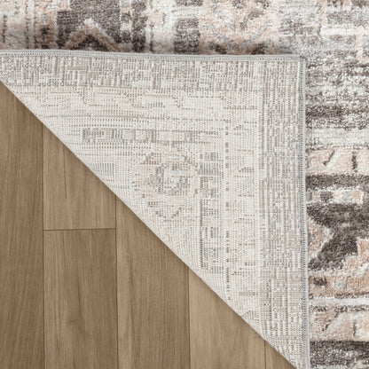 4' X 6' Beige and Brown Abstract Distressed Area Rug