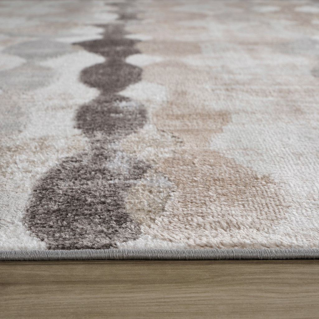 4' X 6' Beige and Brown Abstract Distressed Area Rug