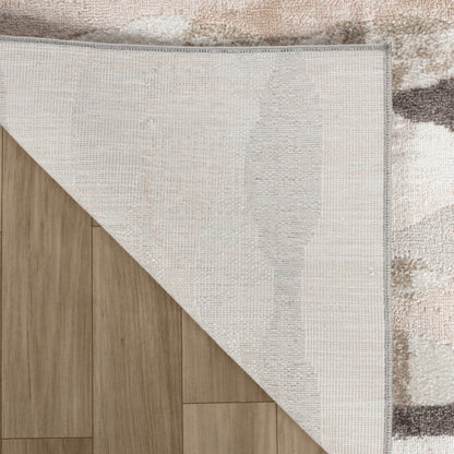 4' X 6' Beige and Brown Abstract Distressed Area Rug