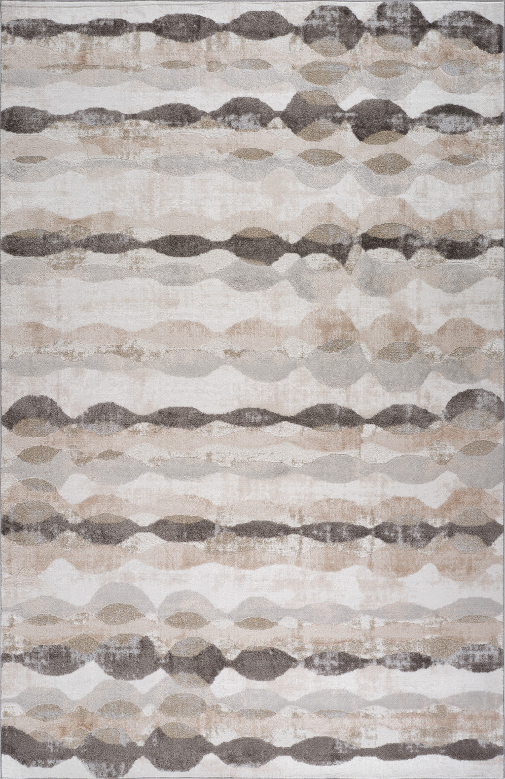 4' X 6' Beige and Brown Abstract Distressed Area Rug