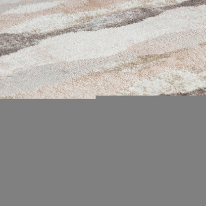 5' X 8' Beige and Brown Abstract Distressed Area Rug