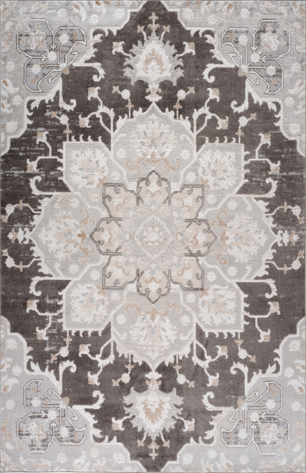 4' X 6' Gray and Brown Southwestern Distressed Area Rug