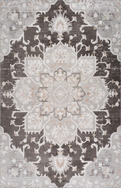 4' X 6' Gray and Brown Southwestern Distressed Area Rug