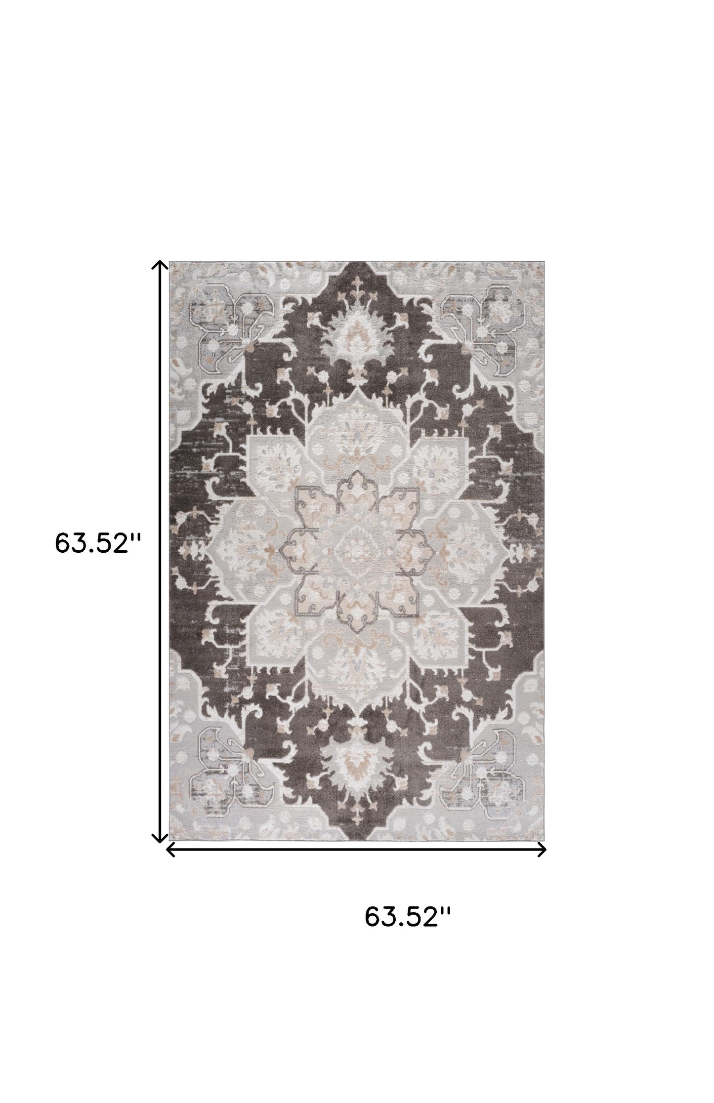 5' X 8' Gray and Brown Southwestern Distressed Area Rug