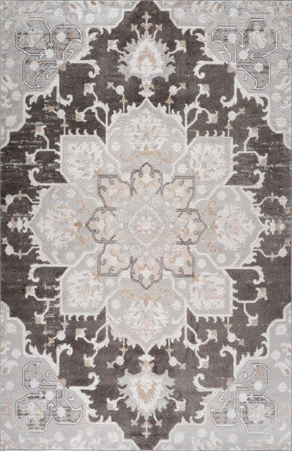 8' X 11' Gray and Brown Southwestern Distressed Area Rug