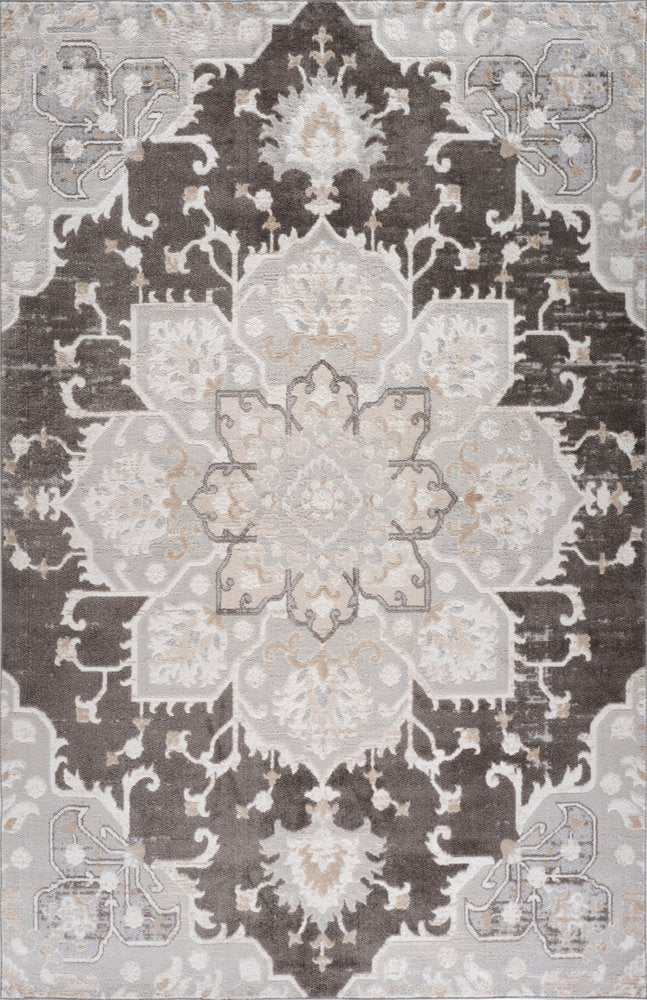 8' X 11' Gray and Brown Southwestern Distressed Area Rug