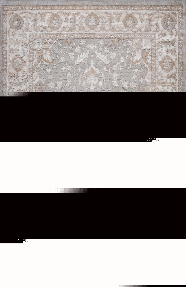 5' X 8' Beige and Gray Oriental Distressed Area Rug