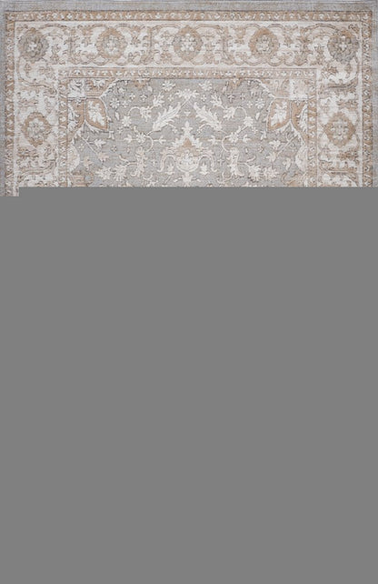 5' X 8' Beige and Gray Oriental Distressed Area Rug