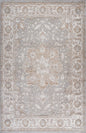8' X 11' Beige and Gray Oriental Distressed Area Rug