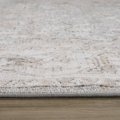 8' X 11' Beige and Gray Oriental Distressed Area Rug