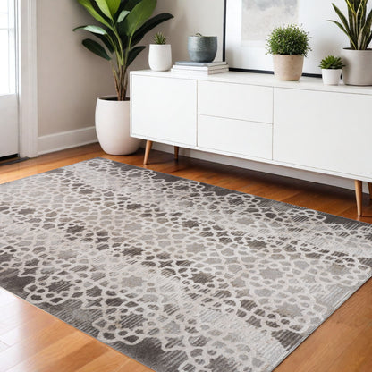 4' X 6' Brown and Beige Abstract Distressed Area Rug