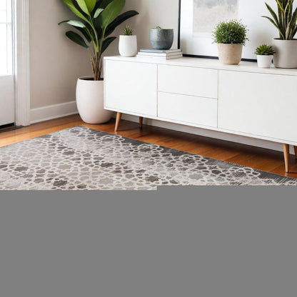 4' X 6' Brown and Beige Abstract Distressed Area Rug