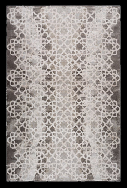 5' X 8' Brown and Beige Abstract Distressed Area Rug