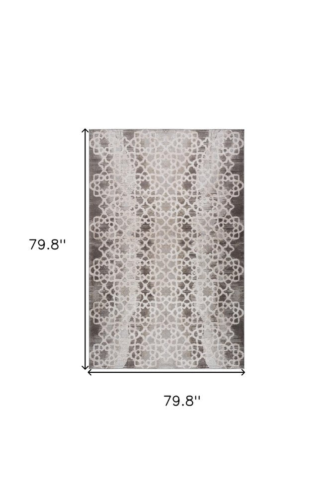 7' X 10' Brown and Beige Abstract Distressed Area Rug