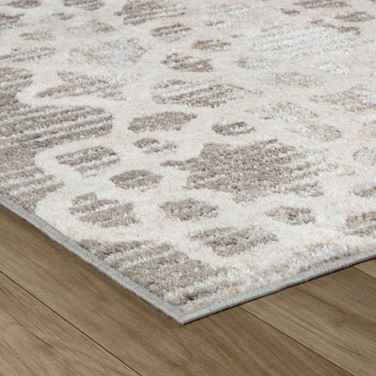 7' X 10' Brown and Beige Abstract Distressed Area Rug