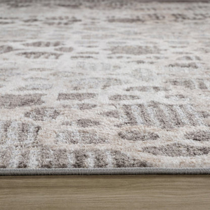 7' X 10' Brown and Beige Abstract Distressed Area Rug