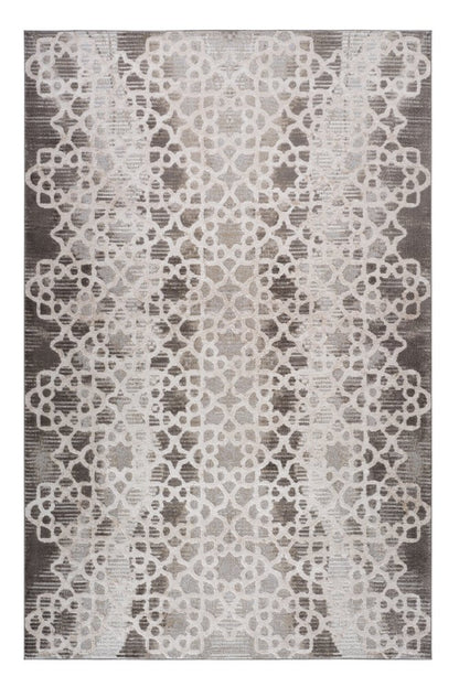 7' X 10' Brown and Beige Abstract Distressed Area Rug