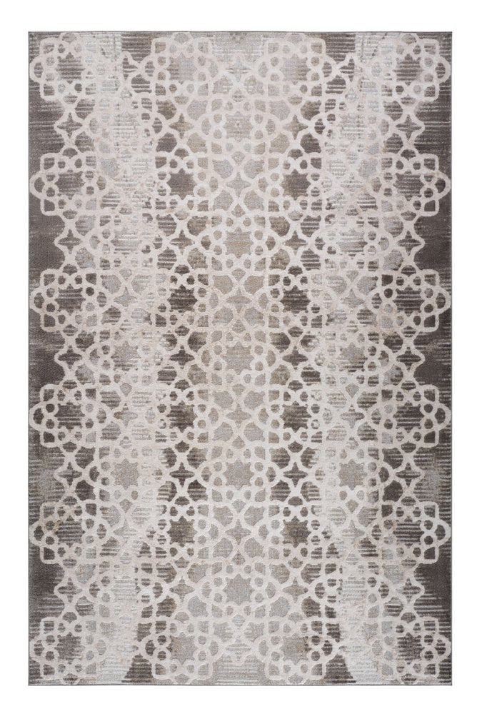 7' X 10' Brown and Beige Abstract Distressed Area Rug