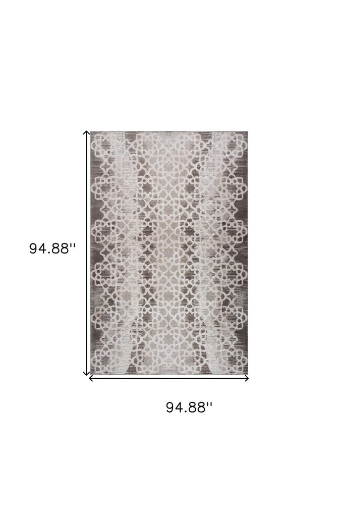 8' X 11' Brown and Beige Abstract Distressed Area Rug