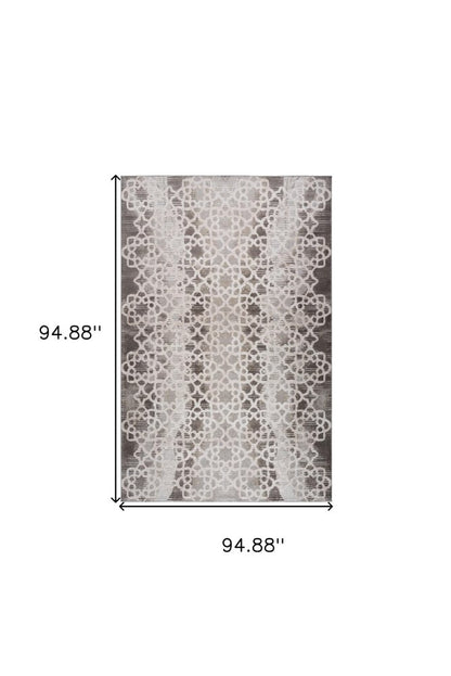 8' X 11' Brown and Beige Abstract Distressed Area Rug