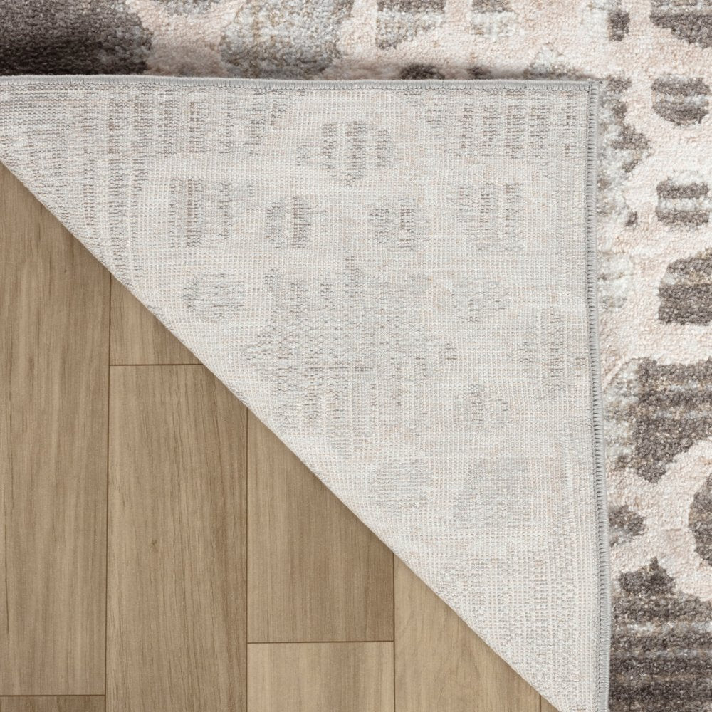 8' X 11' Brown and Beige Abstract Distressed Area Rug